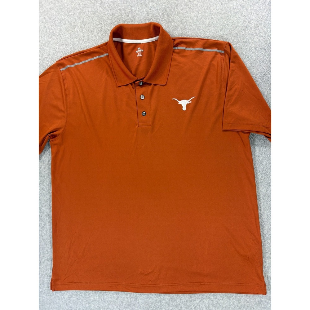 Texas Longhorns Stitched Logo Short Sleeve Campus Polo Shirt (Men's 2XL) Orange
